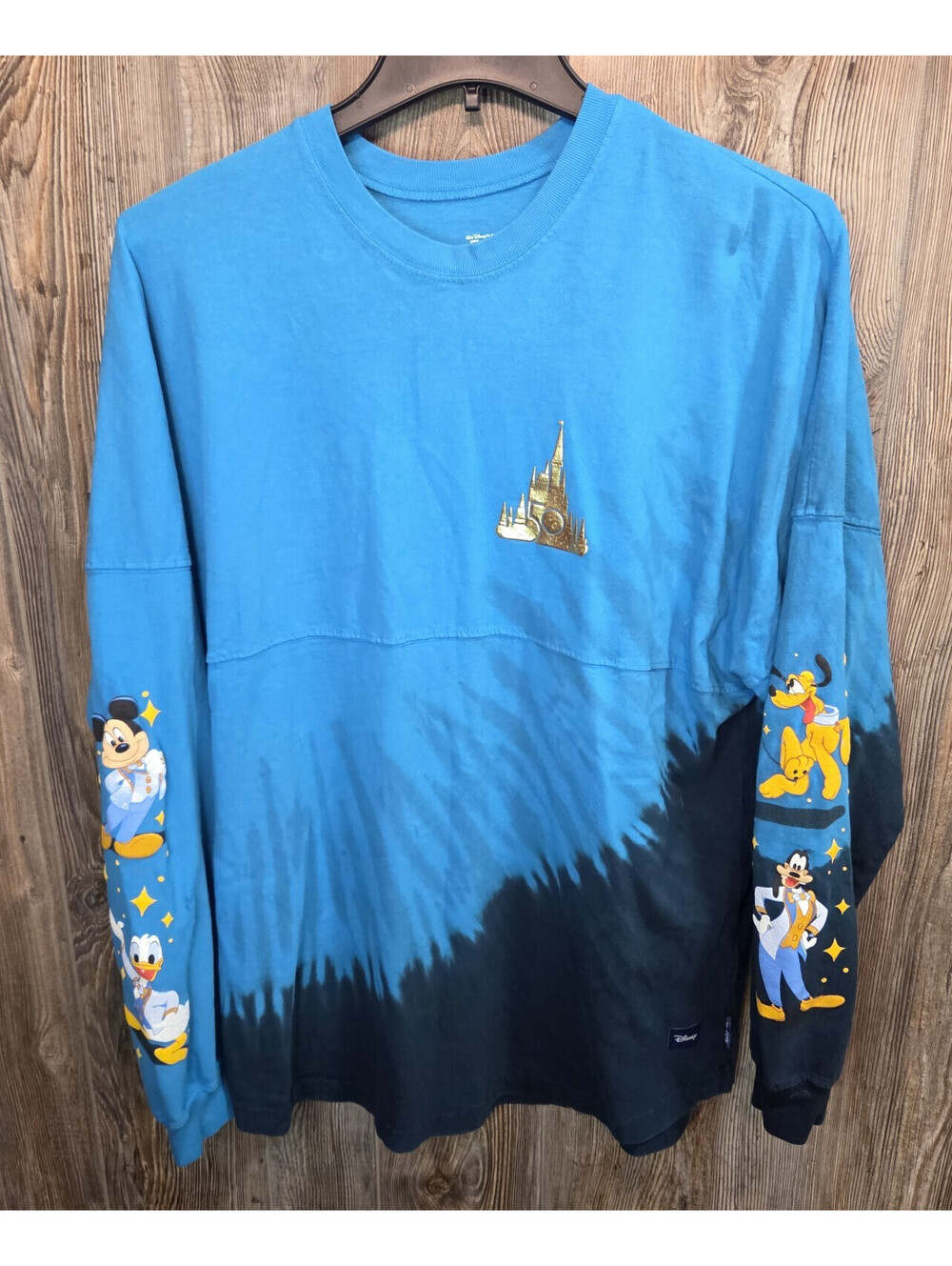Walt Disney World Spirit Jersey 50th Anniversary Blue Tie-Dye Adult Size Large